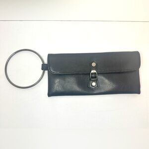 Victoria's Secret Women’s Black Bracelet Clutch Wristlet With Pink Lining